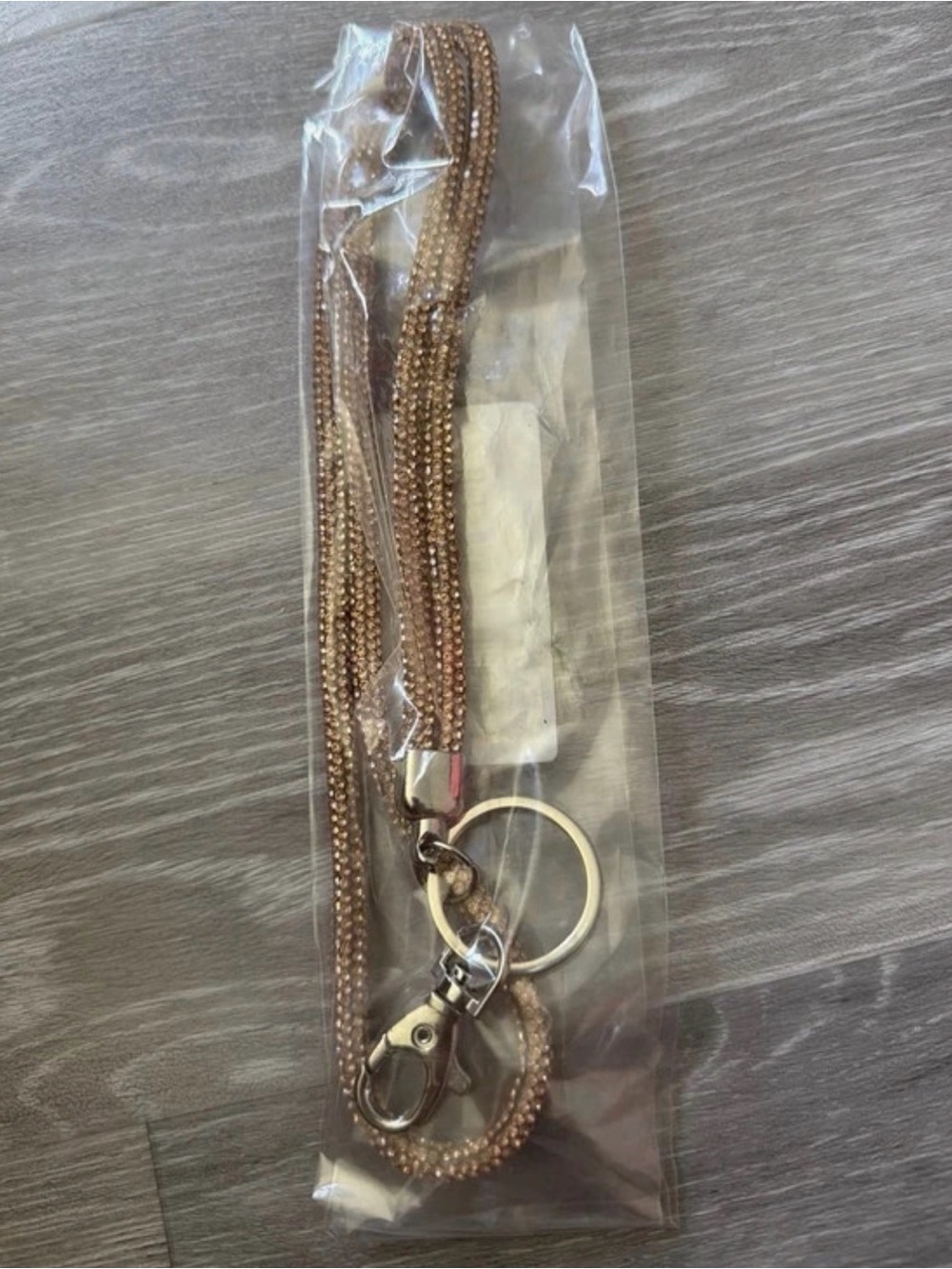 Stylish champagne color Lanyard Keychain with Metal Clasp